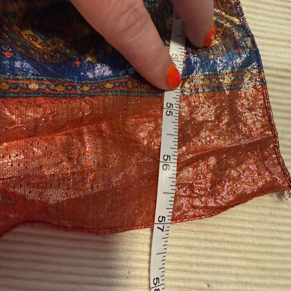 Parisian Made in Italy Metallic Scarf Boho - Picture 3 of 7